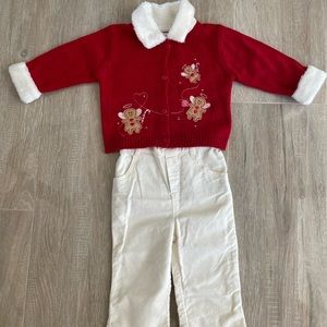 BT Kids Christmas Sweater and Pants 24 Months